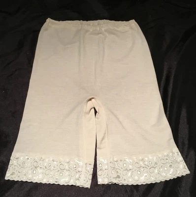 *Quentex* Langbein-Schlüpfer Unterhose mit Bein u. Spitze wollweiß Gr. 46 - Bild 1 von 4