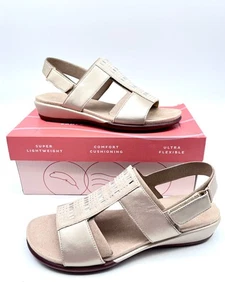 NEW Easy Spirit Hazel Women's Gold Ultra Flexible Slingback Sandals Size: 7.5M - Picture 1 of 11