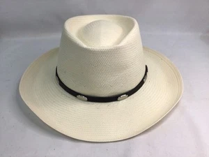 Stetson Royal Flush Western Cowboy Hat Natural 7 1/2 - Picture 1 of 10