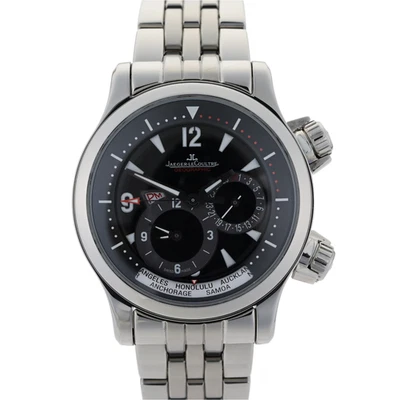 Reloj Jaeger-LeCoultre Master Compressor Geographic 146.8.83 negro GMT 41mm B&P Foto 1 de 4