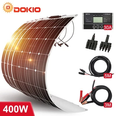 400W Flexibel Solarpanel Mono Solarmodule Kit solaranlage Wohnmobil Boot RV - Bild 1 von 4