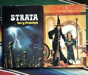Terry Pratchett First Book Club Editions Strata & Equal Rites - Picture 1 of 9
