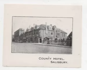 Etiqueta de equipaje de la década de 1920 del hotel del condado de Salisbury Inglaterra - Imagen 1 de 1