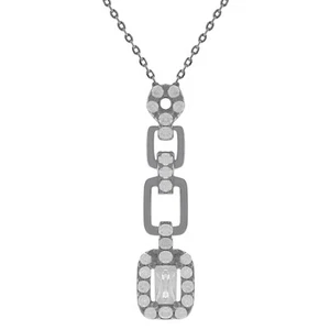 Collier en Argent 925 rhodié et Oxydes de zirconium - Longueur 45cm -  - Imagen 1 de 4