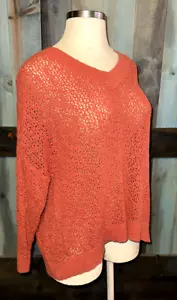 Torrid orangefarbener offener Strickpullover mit V-Ausschnitt Strickoberteil 3 22 24 3X - Bild 1 von 4
