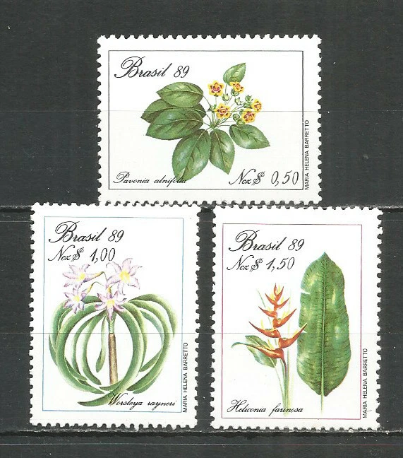 Brazil 1989 year mint stamps MNH(**) set flowers - Image 1 of 1