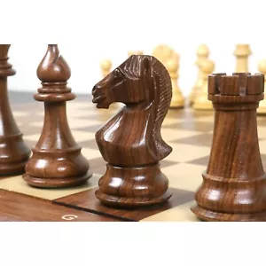 Set solo 4"Majestic Series Staunton pezzi scacchi - palissandro dorato doppio peso - Foto 1 di 10