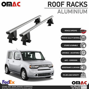 Silver Smooth Top Roof Rack Cross Bar Luggage Carrier For Nissan Cube 2009-2014
