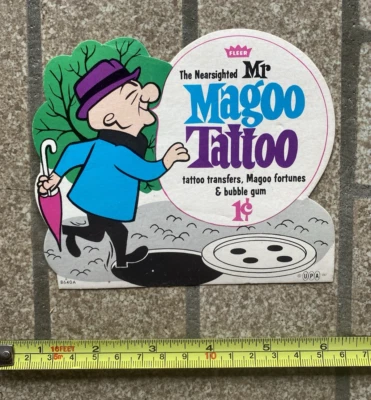 Mr Magoo Tattoo Vintage Gumball Machine Display Card - Image 1 of 2