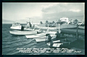 Postcard: YACHT & BART BASIN AT GREYHOUND POST HOUSE FL OVERNIGHT COTTAGES - X - Picture 1 of 2