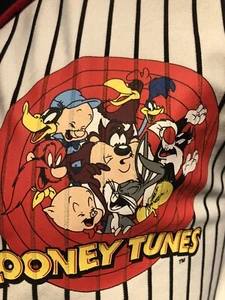Looney Tunes Baseball Jersey Small Bugs Bunny Tasmanian Devil Daffy Duck Porky - Picture 1 of 11
