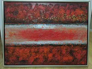 VintageProvokingly stunning Mordern abstract oil on canvas painting 80x60 cm RED - Picture 1 of 10