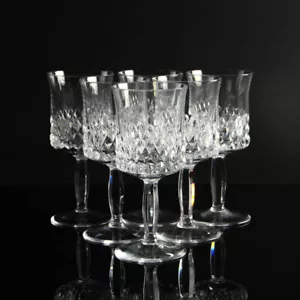 Livellara Kristallglas Rotwein/Wasser LOUVRE DIAMANTE SET von 6 mid century - Bild 1 von 8