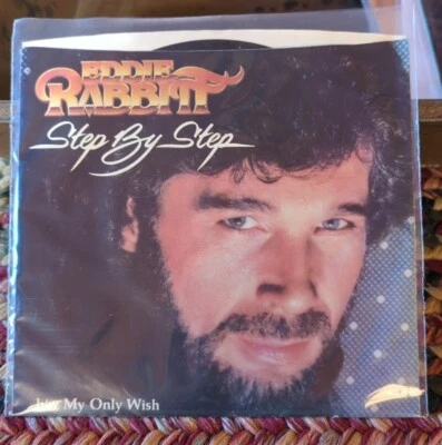EDDIE RABBITT STEP BY STEP / MY ONLY WISH 45 RPM Record 7" VINYL PICTURE SLEEVE - Image 1 of 4