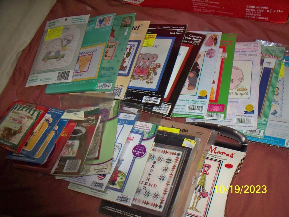 MORE VINTAGE ASSORTED COUNTED & STAMPED C/S KITS - JANLYNN - U-PICK 1 - Image 1 of 1
