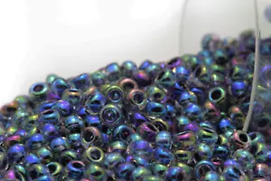 Miyuki Round Rocailles 11/0 Inside Dyed Vial Blue Luster Seed Bead RR-283 - Picture 1 of 1