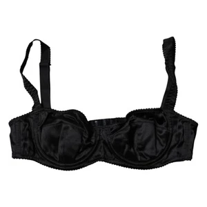 DOLCE & GABBANA Unterwäsche Schwarz Seide Stretch Balconette Büstenhalter IT2 / S 320usd - Bild 1 von 3