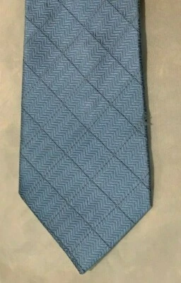 Donald Trump Signature Necktie 3.75X59" Silk Solid Blue Diamond Tie  Foto 1 de 3