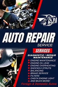 Auto Repair Service advertising poster sign 24x36 - Picture 1 of 4