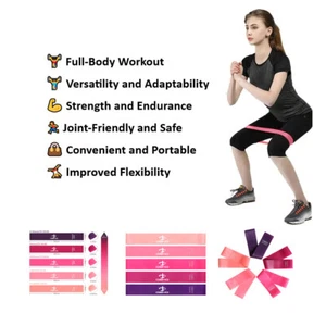 5-piece set Resistance Bands Exercise Sports Loop - Fitness Yoga Gym Latex & Bag - Picture 1 of 12