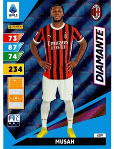 PANINI CALCIATORI ADRENALYN XL 2024-2025 CARD N. 409 MUSAH (DIAMANTE) MILAN - Picture 1 of 2