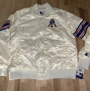 STARTER NFL WOMENS NEW ENGLAND PATRIOTS SNAP JACKET VINTAGE SIZE LARGE OFF WHITE - Picture 1 of 4