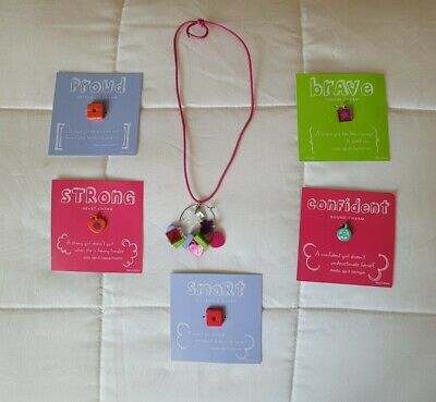 American Girl Doll Charm Holder Necklace 13 Charms 5 New On Card Lot NM • 19.99£