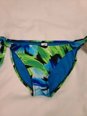 NUEVO CON ETIQUETAS PUESTAS DE SOL Parte inferior de bikini con estampado floral multicolor con lazos laterales; talla XS Foto 1 de 4