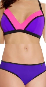 36DD-FREYA~BONDI SOFT TRIANGLE-BIKINI BRA+-SMALL-UK-10-BRIEF-SET-VIBE-PURPLE - Picture 1 of 1