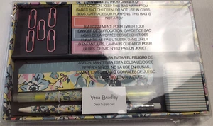 Vera Bradley Desk Supply Set in SUNNY GARDEN Pen Pencil Eraser Clips Notepad - Picture 1 of 2