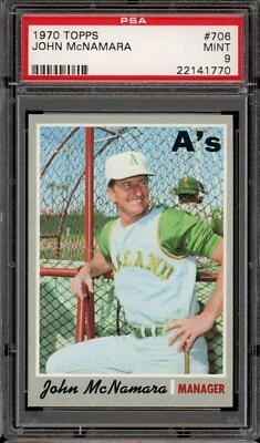 1970 Topps Baseball #706 John Mcnamara PSA 9 - Image 1 of 2