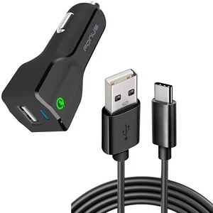 For Google Pixel 9 Pro Fold - 24W Fast Car Charger 2-Port USB 6ft Cable Type-C - Picture 1 of 6