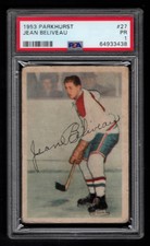 1953 Parkhurst Hockey #27 Jean Beliveau Rookie Card PSA 1