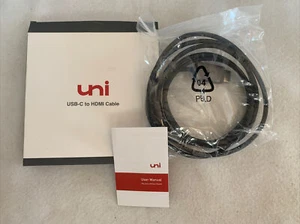uni USB C to HDMI Cable 6ft 4K30Hz USB Type C to HDMI Cable Thunderbolt 3 - Picture 1 of 5