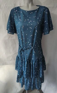 Gonna vintage RN45159 Miss Challenge triangoli blu acqua taglia 16 - Foto 1 di 10