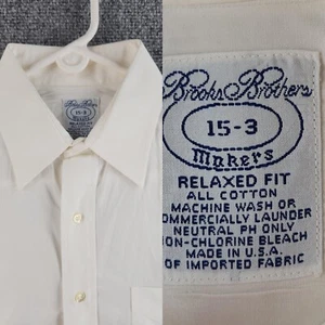 Vintage Brooks Brothers Makers 15 33 entspannt hergestellt in den USA weiß geknöpft französische Manschette - Bild 1 von 24