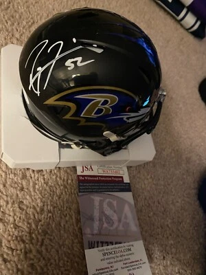 Ray Lewis Signed Ravens Mini Helmet w/JSA Witness  - Image 1 of 2