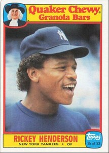1986 Topps Quaker Granola Rickey Henderson New York Yankees #25