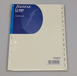 Crema índice Filofax A5 A-Z 13 pestañas, dos letras por pestaña #341664 - Imagen 1 de 1