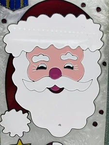 Stainglass Santa Picture with Crackle Frame - Picture 1 of 6