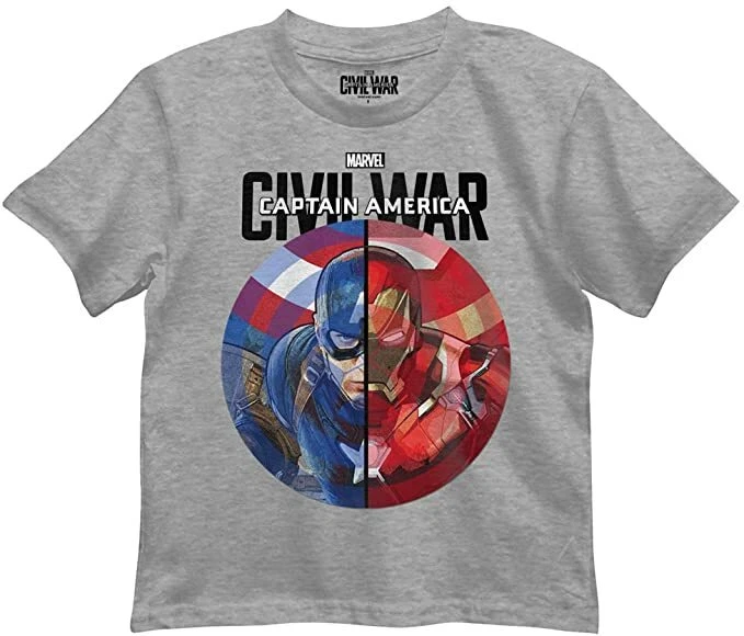 Marvel ☆ Little Boys' Civil War Pick a Side T-Shirt ☆ Captain America Iron Man - Image 1 of 1