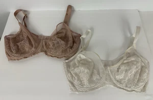 Hsia Damengröße 34H beige weiß ungefüttert Spitze volle Abdeckung Minimizer-BH Paket 2 - Bild 1 von 14