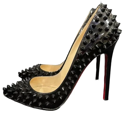 Christian Louboutin black pigalle spikes pumps 37 IT true to size - Image 1 of 4