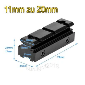 Prismenschiene Weaver Picatinny Zielfernrohr Montage Base Adapter 11mm zu 20mm - Bild 1 von 5
