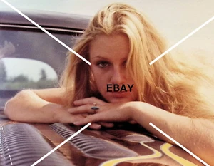 VTG OOAK Photo Pretty Blonde Woman Muscle Car Flames Ring Michael W Siegrist - Picture 1 of 2