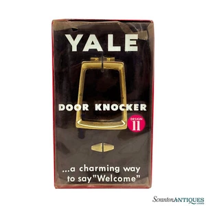 Mid Century Atomic Ranch Messing Türklopfer von Yale - Old/New Stock - Bild 1 von 7