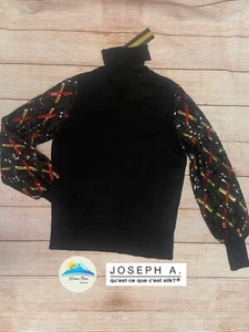 Suéter Joseph A Negro Cuello Alto Mangas Lentejuelas Talla S NUEVO - Imagen 1 de 9