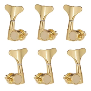 6 Pieces Sealed-gear Electric Bass Tuning Pegs Machine Heads Gold - Picture 1 of 8