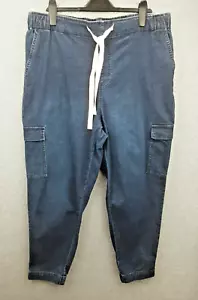 Sussan Plus Size 18 Dark Wash Elastic Drawstring Cargo Pocket Jogger Pants - Picture 1 of 8