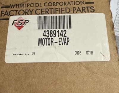 WP4389142 GENUINE OEM Evaporator Fan Motor & Blade Assembly NEW IN BOX!! 4389142 - Image 1 of 4